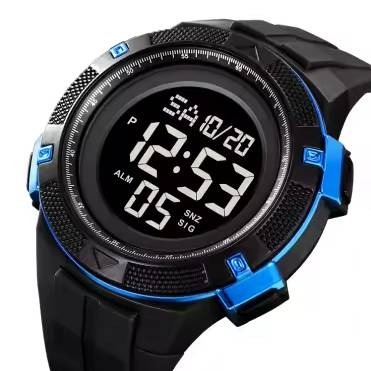 Ceas de mana barbatesc Skmei Casual Digital Lumina de fundal Sport Afisare data Alarma Negru Albastru [2]