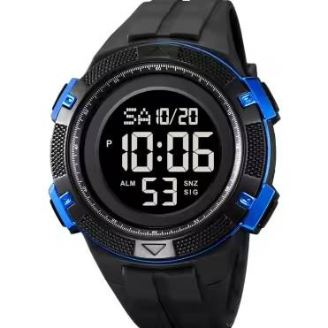 Ceas de mana barbatesc Skmei Casual Digital Lumina de fundal Sport Afisare data Alarma Negru Albastru [6]