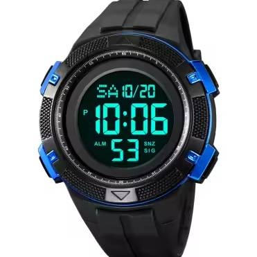 Ceas de mana barbatesc Skmei Casual Digital Lumina de fundal Sport Afisare data Alarma Negru Albastru [5]