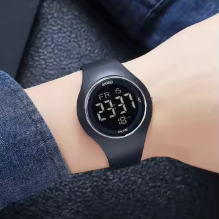 Ceas de mana barbatesc Skmei Alarma Casual Sport Fashion Digital Cronometru Negru [3]