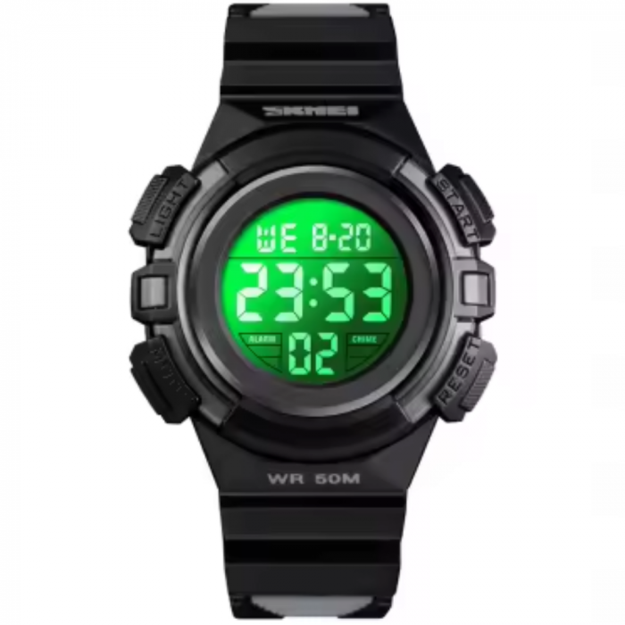 Ceas de mana pentru copii Skmei Sport Casual Alarma Cronometru Electronic Digital Negru [4]
