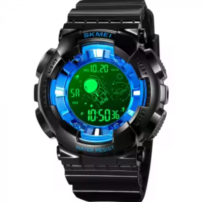Ceas de mana barbatesc Skmei Stil Militar Army Quartz Casual Digital Fashion Led Negru Albastru [3]