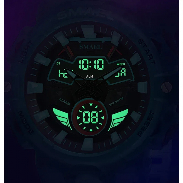 Ceas de mana barbatesc Smael Digital Sport Quartz Sport Cronometru Alarma Lumina de fundal Albastru [2]