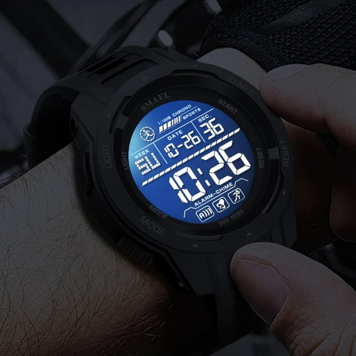 Ceas de mana barbatesc Smael Stil Militar Army Sport Digital Fashion Cronograf Alb [4]