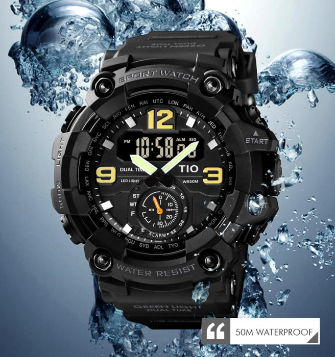 Ceas de mana barbatesc TIO Militar Cronograf Sport Digital Army Rezistent la socuri si apa [3]