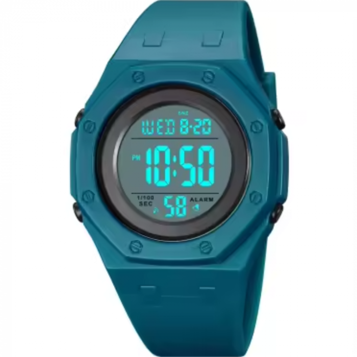 Ceas de mana barbati Skmei Led Sport Alarma Casual Digital Lumina de fundal Cronometru Albastru [4]