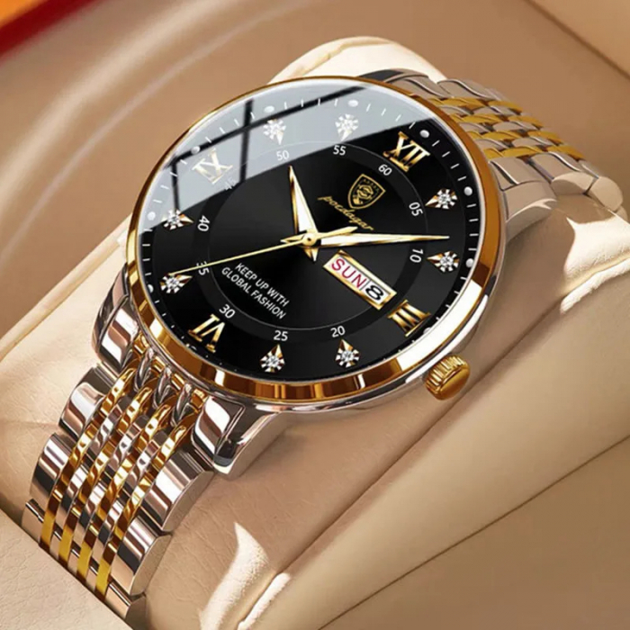 Ceas barbatesc Poedagar Quartz Indici luminosi Otel Analog [6]