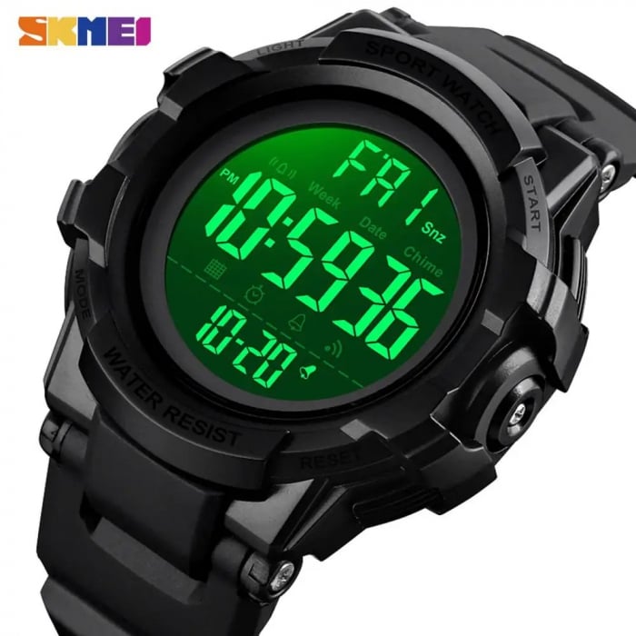 Ceas Digital Bărbați SKMEI 1568 Negru – Afișaj Digital, Funcții Multiple, Design Sportiv, Cronometru, Alarmă, Rezistent la Apă 5ATM [9]