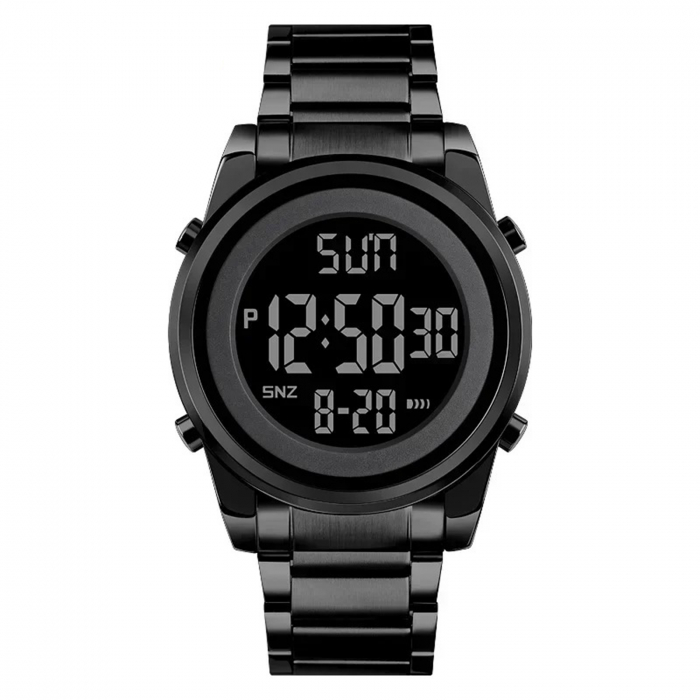 Ceas Digital Bărbați SKMEI 1611 Negru – Afișaj LED, Funcții Multiple, Design Sportiv, Cronometru, Alarmă, Rezistent la Apă 3ATM 7 [1]