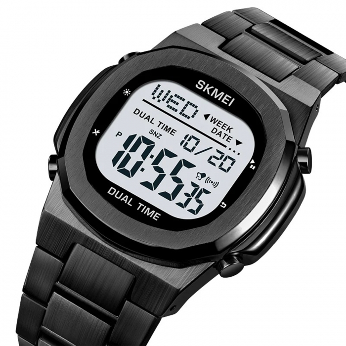 Ceas Digital Bărbați SKMEI 2004 Negru – Funcții Multiple, Design Casual, Cronometru, Alarmă, Rezistent la Apă 3ATM [1]