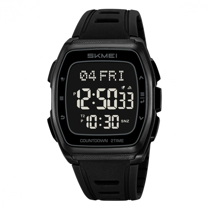 Ceas Digital Bărbați SKMEI 2441 Negru – Funcții Multiple, Design Sport, Afișaj LED, Alarmă, Rezistent la Apă 5ATM [1]