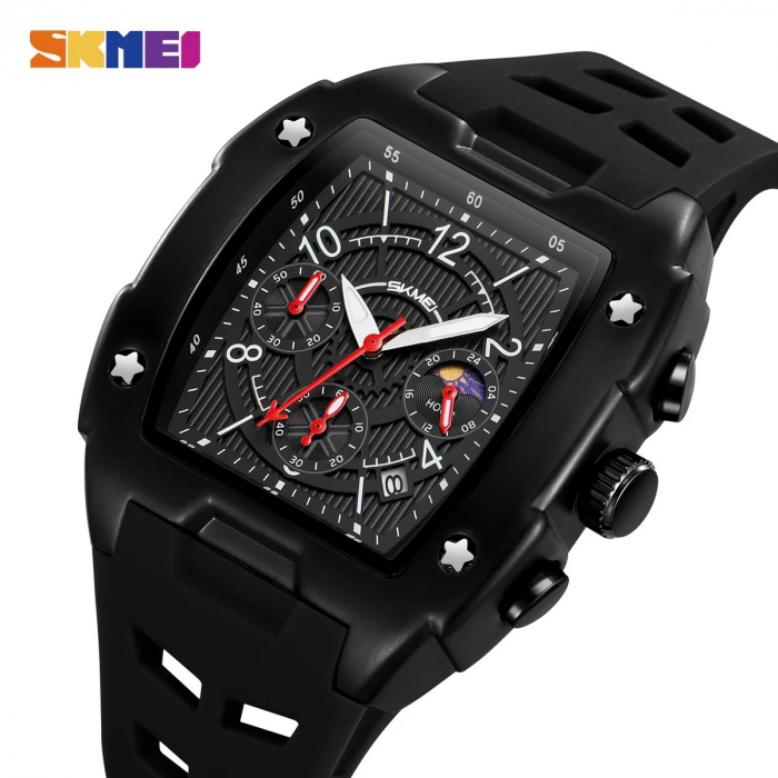 Ceas Digital Bărbați SKMEI 9345 Negru – Funcții Multiple, Design Fashion, Cronometru, Rezistent la Apă 3ATM [4]