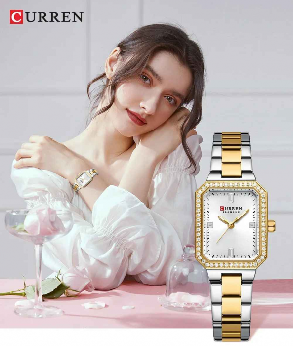 Ceas damă Curren – Design minimalist, brățară din oțel și mecanism quartz [3]