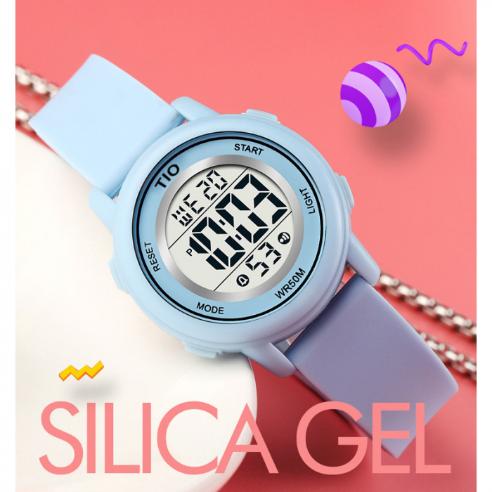 Ceas copii Tio Digital Cronometru Alarma Lumina fundal Confortabil Silicon Casual [3]