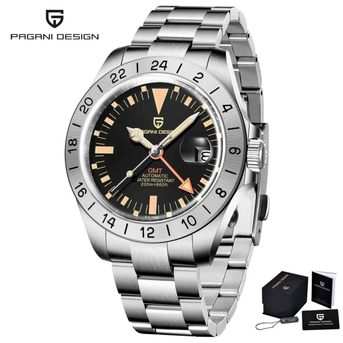 Ceas GMT automatic bărbați PAGANI DESIGN PD-1693, 42 mm, mecanism Pearl DG5833A, safir, oțel inoxidabil, 200M waterproof [7]