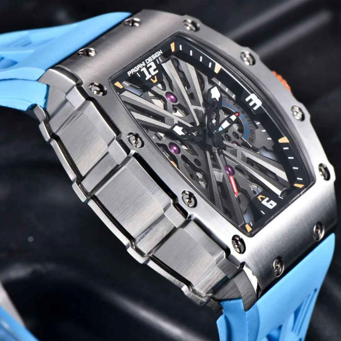 Ceas Pagani Design PD-1738, Japan VH65, design skeleton, 42mm, curea silicon, rezistență 100m [3]