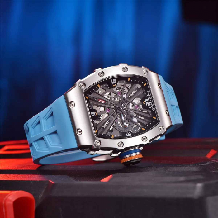Ceas Pagani Design PD-1738, Japan VH65, design skeleton, 42mm, curea silicon, rezistență 100m [6]