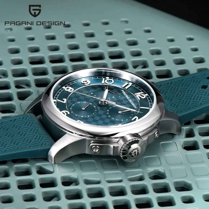 Ceas quartz bărbați PAGANI DESIGN PD-1780, 40 mm, mecanism Japan TMI VH88, safir, curea silicon, stil casual modern [4]