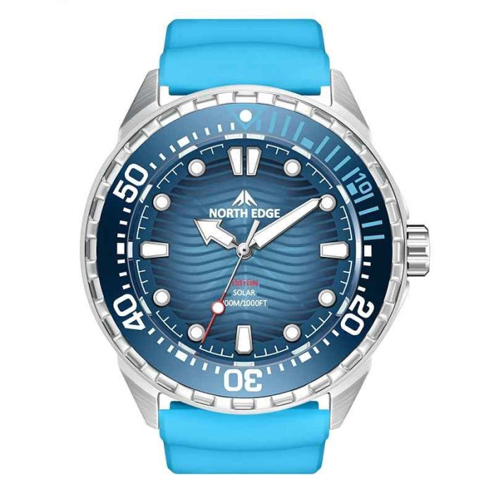 Ceas scufundări NORTH EDGE TRITON, Solar Powered, Quartz, carcasă oțel inoxidabil 316L, geam mineral întărit, 300M waterproof [1]