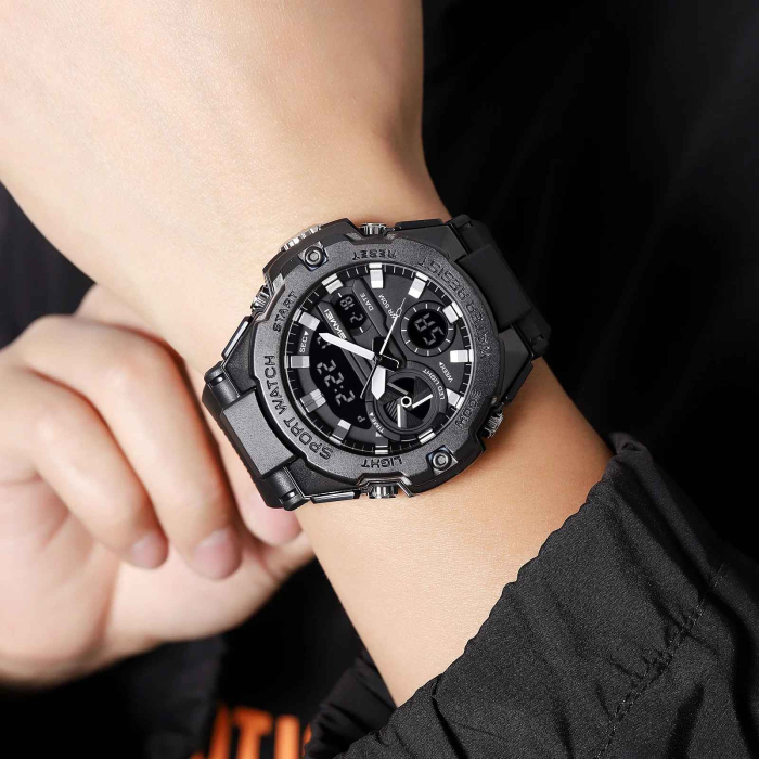 Ceas SKMEI 2404 Negru pentru Bărbați – Model Sport Digital cu Brățară Metalică și Rezistență 50M [2]