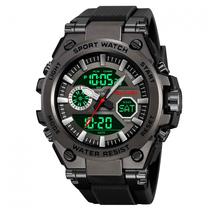 Ceas SKMEI 2417 Sport Outdoor Analog-Digital cu Trei Fusuri Orare, Cronograf, Calendar, Alarmă și Rezistență la Apă 5ATM [1]