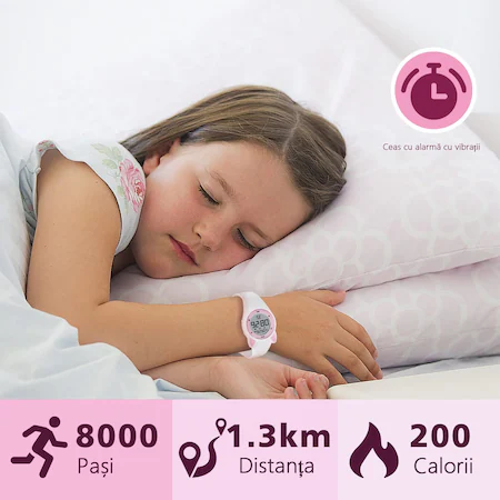 Ceas Smartwatch pentru copii Pedometru Distanta Cronometru Alb [5]