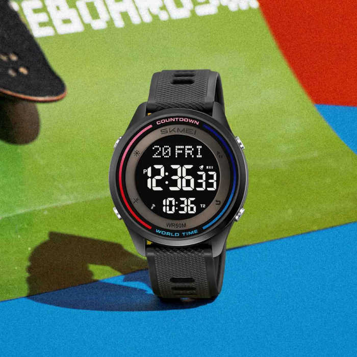 Ceas sport digital SKMEI 2348 pentru bărbați și femei, rezistent la apă 50M, multifuncțional, LED, alarmă, cronometru [3]
