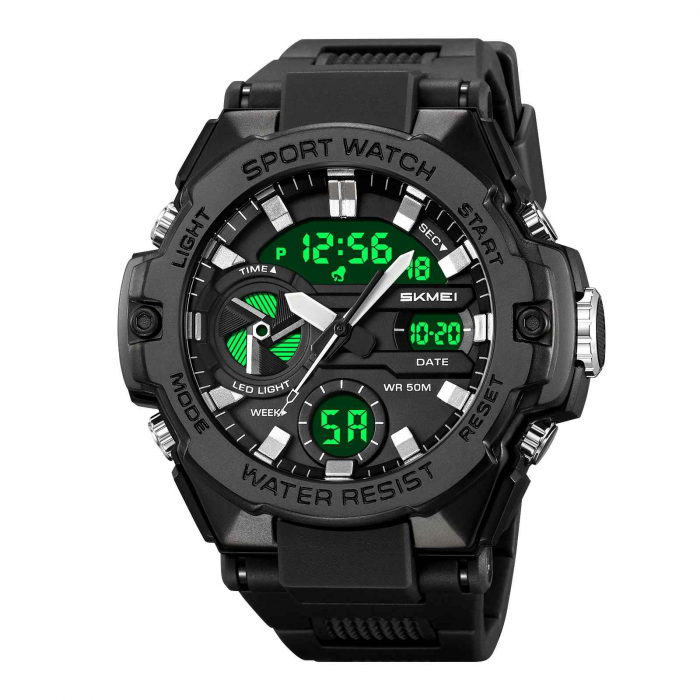 Ceas Sport SKMEI 2383 Negru – Analog-Digital, LED Night Light, Cronometru, Rezistent la Apă 5ATM, Dual Time, Shockproof [1]