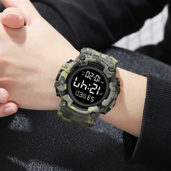 Ceas sport Skmei Camuflaj Militar Digital Alarma Cronometru Data Lumina de fundal [4]