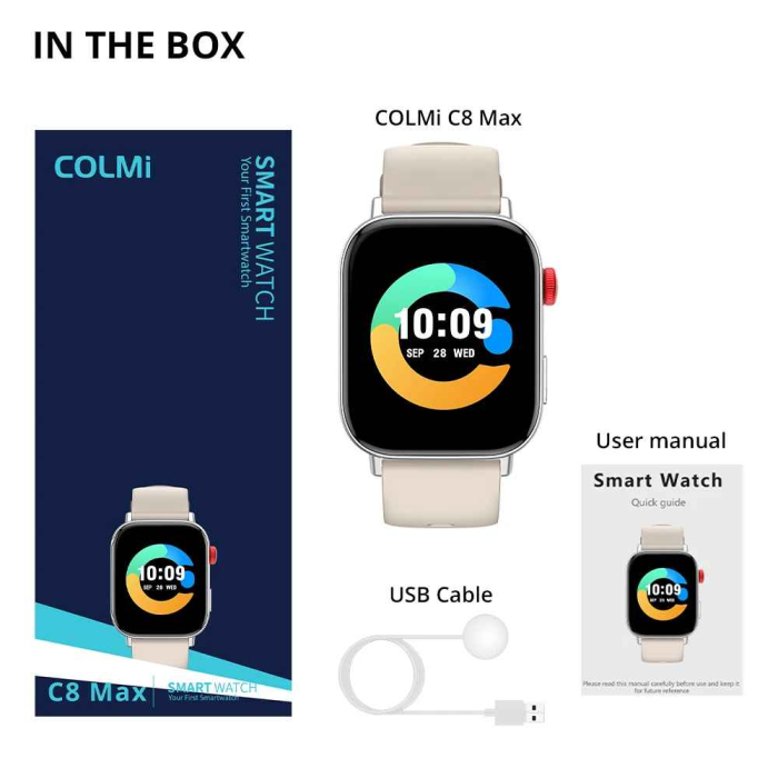 COLMI C8 Max – Smartwatch Premium 1.93” HD, Bluetooth 5.3, Apeluri, Sănătate, Somn, Sport, Rezistent la Apă, Compatibil Android & iOS [6]