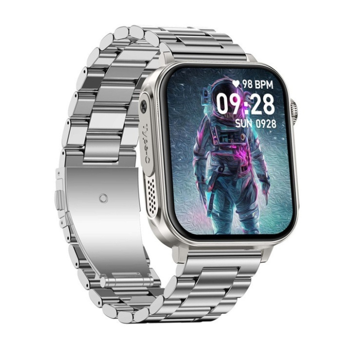 COLMI P80 Silver Steel – Smartwatch 1.83” HD, Bluetooth 5.3, Brățară Oțel Inoxidabil, Monitorizare Puls, Somn & Sport, IP67 Waterproof, Android & iOS [2]