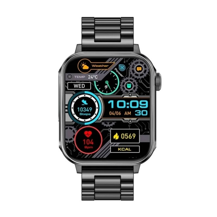 COLMI P80 Black Steel – Smartwatch 1.83” HD, Brățară Oțel Inoxidabil Negru, Bluetooth 5.3, Monitorizare Sănătate, IP67 Waterproof, Android & iOS [1]