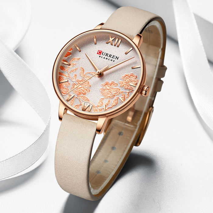 Ceas dama Curren Curea piele Quartz Analog Casual Elegant [2]