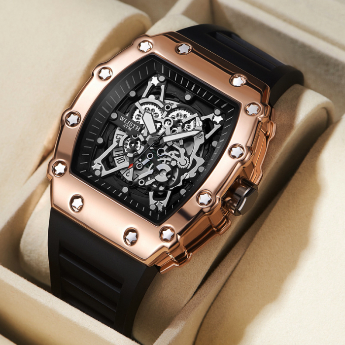 Wlisth, Ceas barbatesc de mana, Quartz, Fashion, Analog, Silicon, Negru [2]