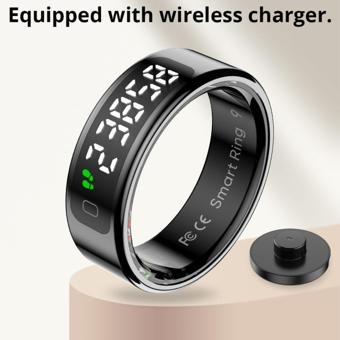 Inel Inteligent COLMI R12 Black cu Afișaj Digital, Monitorizare Puls, SpO2, Somn, Bluetooth 5.2 [7]
