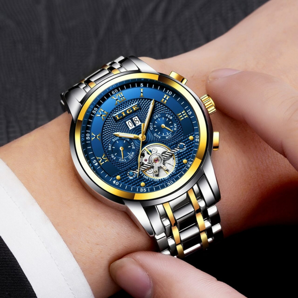Lige Ceas mecanic automatic Clasic Fashion Otel inoxidabil [8]