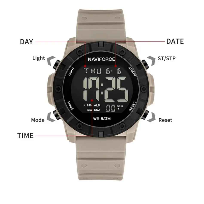 NAVIFORCE NF7110 Ceas Bărbați Digital Sport, LED, Rezistent la Apă 50M, Alarmă, Modă și Casual [8]