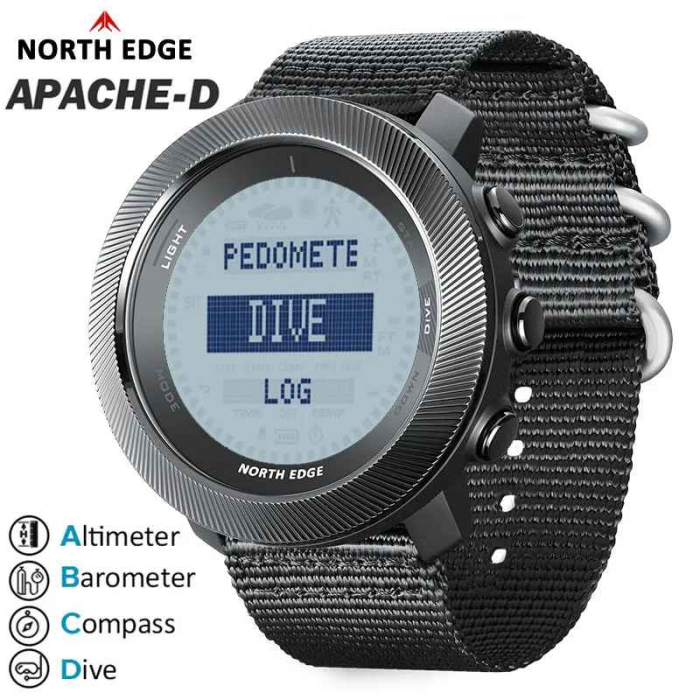 NORTH EDGE APACHE-D – Ceas inteligent sport pentru scufundări, altimetru, barometru, busolă, pedometru, calorii, rezistent 10ATM [2]