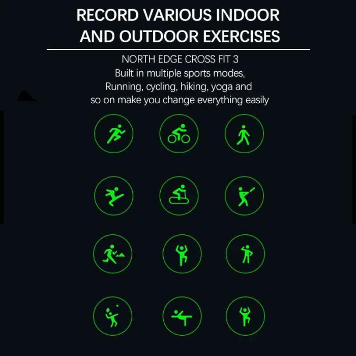 NORTH EDGE Crossfit 3 – Smartwatch sport pentru bărbați, GPS, ecran AMOLED, rezistent 50M, cu altimetru, barometru și busolă [4]