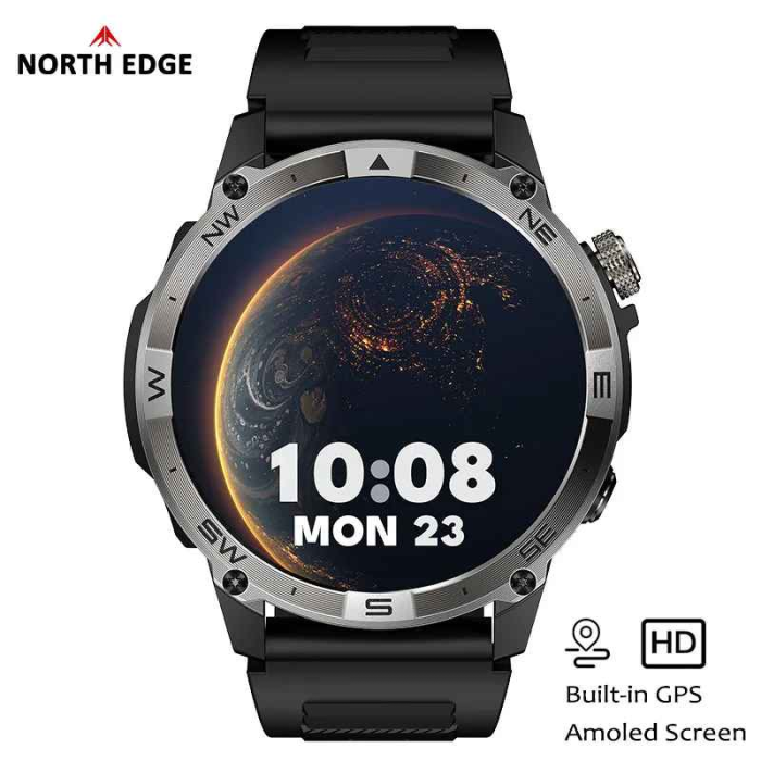 NORTH EDGE HK08 Smartwatch GPS 1.43'' AMOLED, Bluetooth Call, Altimetru, Barometru, Compas, Monitorizare Puls, Oxigen, Somn, 7 Zile Baterie, Fitbeing App [6]