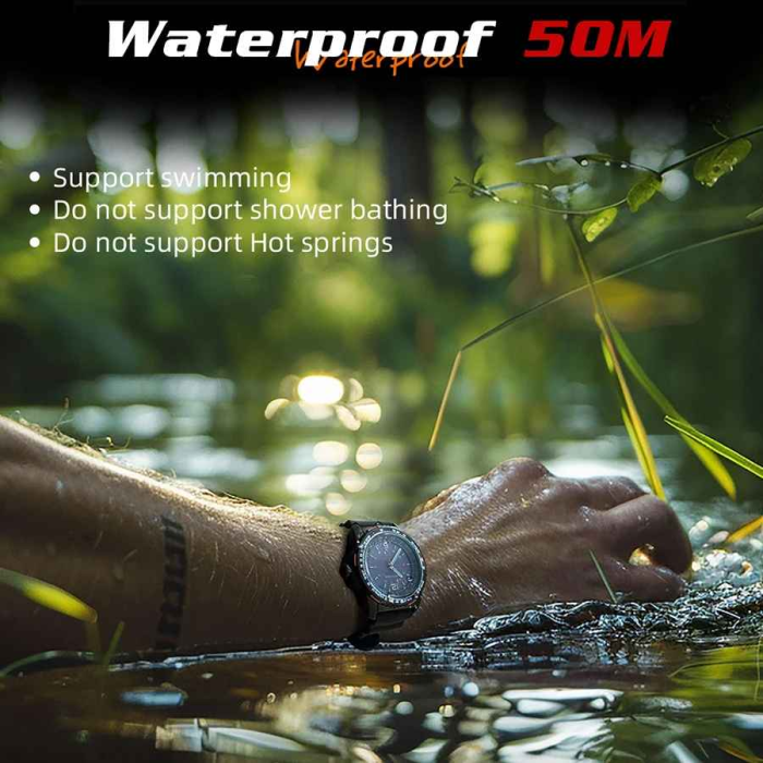 NORTH EDGE PHOTON – Ceas sport digital solar, 44.5mm, ecran Hardlex, carcasă metalică, curea silicon, rezistent la apă 50M, autonomie 180 zile [3]