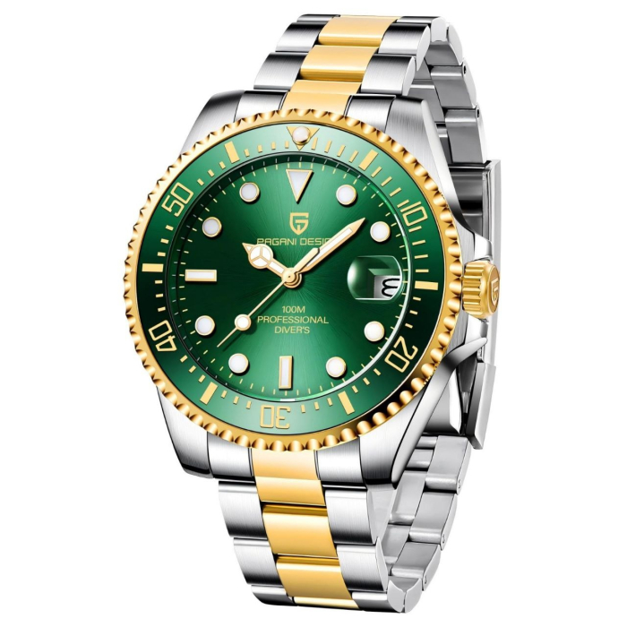 Pagani Design PD-1683 Cadran Verde Ceas Bărbați Quartz Miyota 2315, Oțel Inoxidabil, Sapphire Crystal, Bezel Ceramic, Waterproof 100M [1]