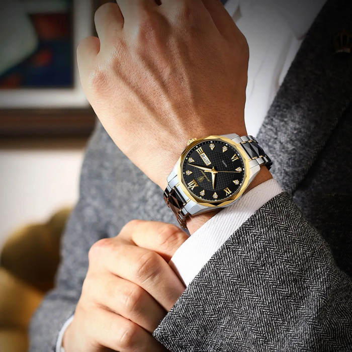 Poedagar Ceas barbatesc Cronograf Quartz Analog Casual Fashion Indici Luminosi [2]