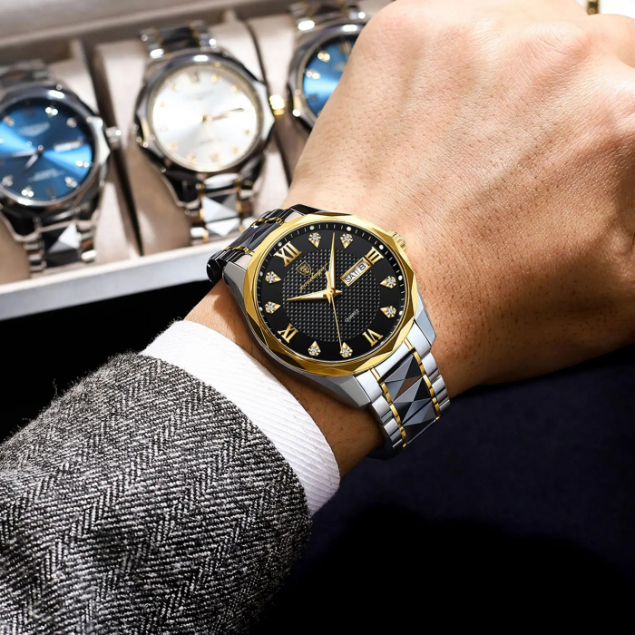 Poedagar Ceas barbatesc Cronograf Quartz Analog Casual Fashion Indici Luminosi [3]