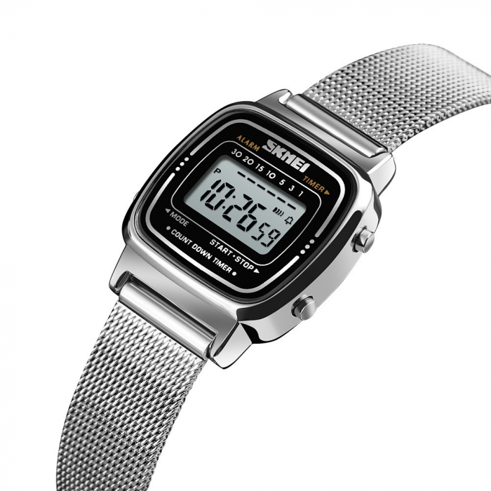 Skmei Ceas Dama Digital Elegant Casual Cronograf Argintiu [2]