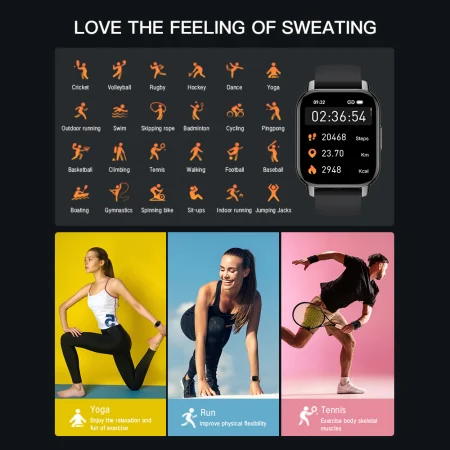Smartwatch Tio 1.85 Fitness Tracker inch 280mAh Pedometru Bataile inimii Rezistenta la apa Apeluri Bluetooth Android iOS [3]