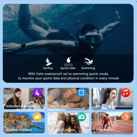 Smartwatch Tio Fitness Tracker Stil Militar Rezistenta la apa IP68 Inot Bataile inimii Monitorizeaza Oxigen din sange 24 Sporturi [5]