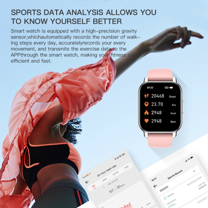 Smartwatch dama TIO Pedometru Ritm cardiac Apeluri Bluetooth iOS Android Fotografiere de la distanta [5]