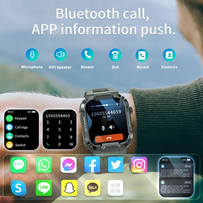 Smartwatch Tio® smartCALL, fitness, sport, notificari, meteo, limba romana, apelare Bluetooth, microfon HD [5]