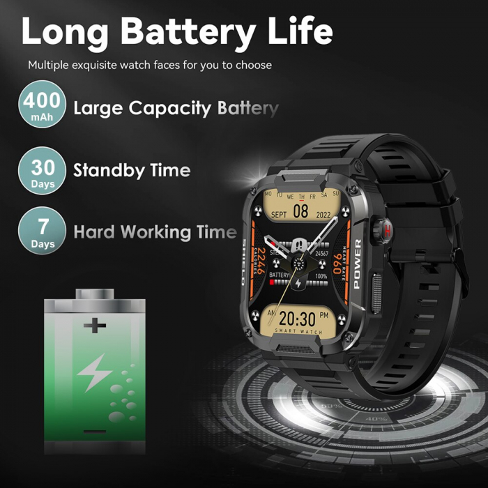 Smartwatch Tio® smartCALL, fitness, sport, notificari, meteo, limba romana, apelare Bluetooth, microfon HD [4]